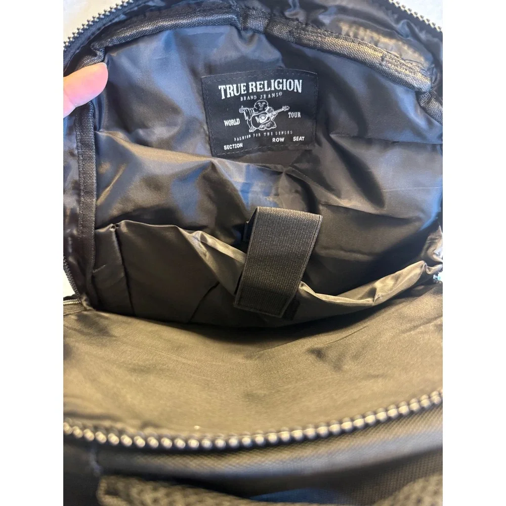 True Religion Commuter Backpack Mens OS Black 16in Laptop Sleeve TR105081 NWT